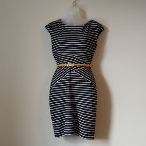 2/$20 WHBM striped dress with accent belt